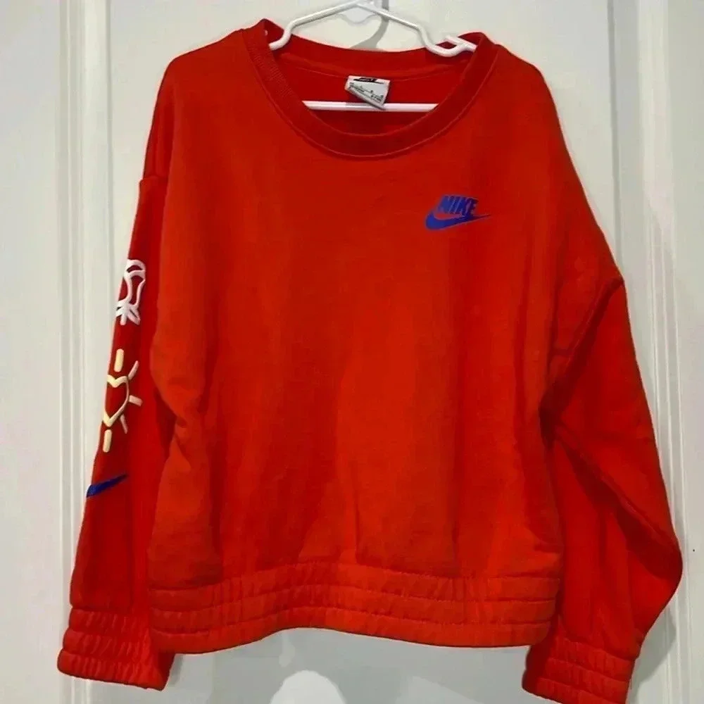 NIKE ORANGE CREWNECK SWEAT SHIRT
